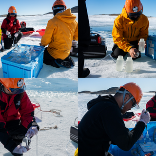 昭和基地沖での海氷観測 